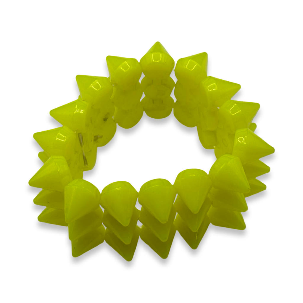 Yellow Y2K Spike Beaded Bracelet