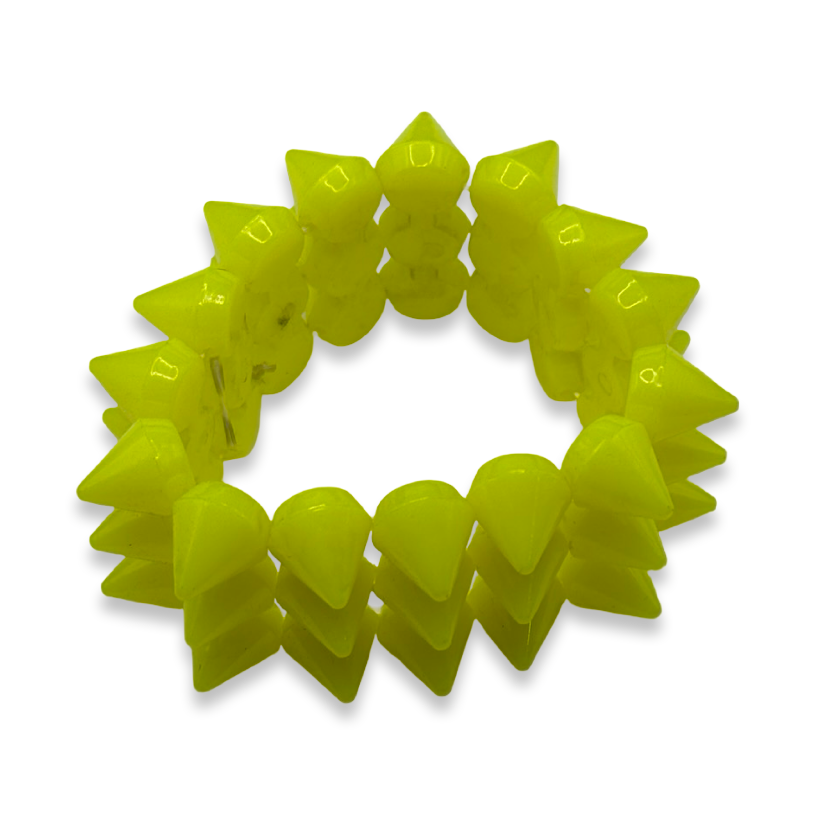 Yellow Y2K Spike Beaded Bracelet