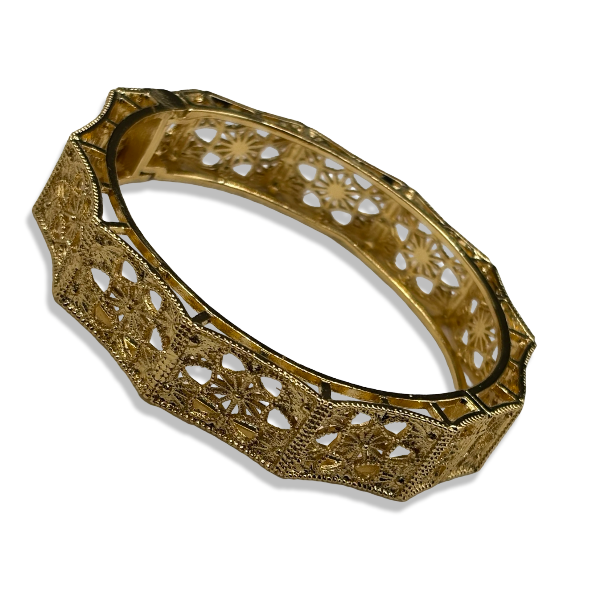 Gold Starburst Chunky Bangle