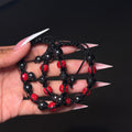 Black & Red Adjustable Beaded Bracelet
