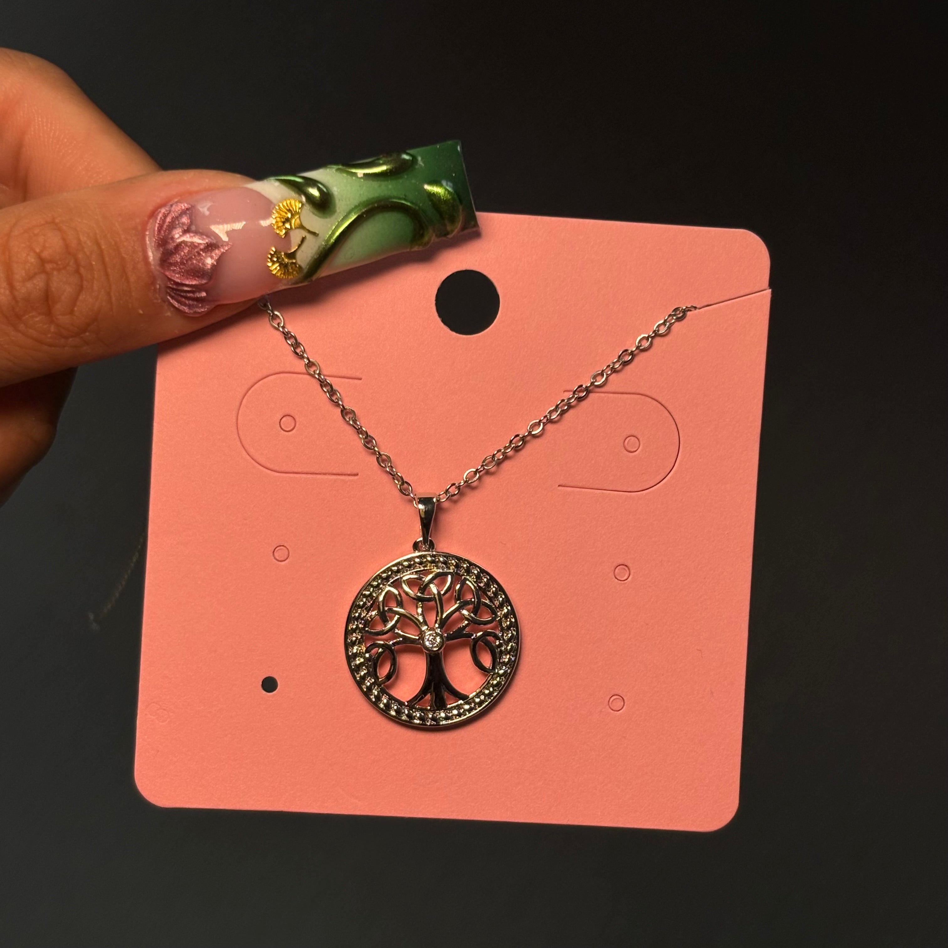 Silver Tree of Life Diamond Necklace