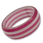 Pink & White Stripe Boba Bangle