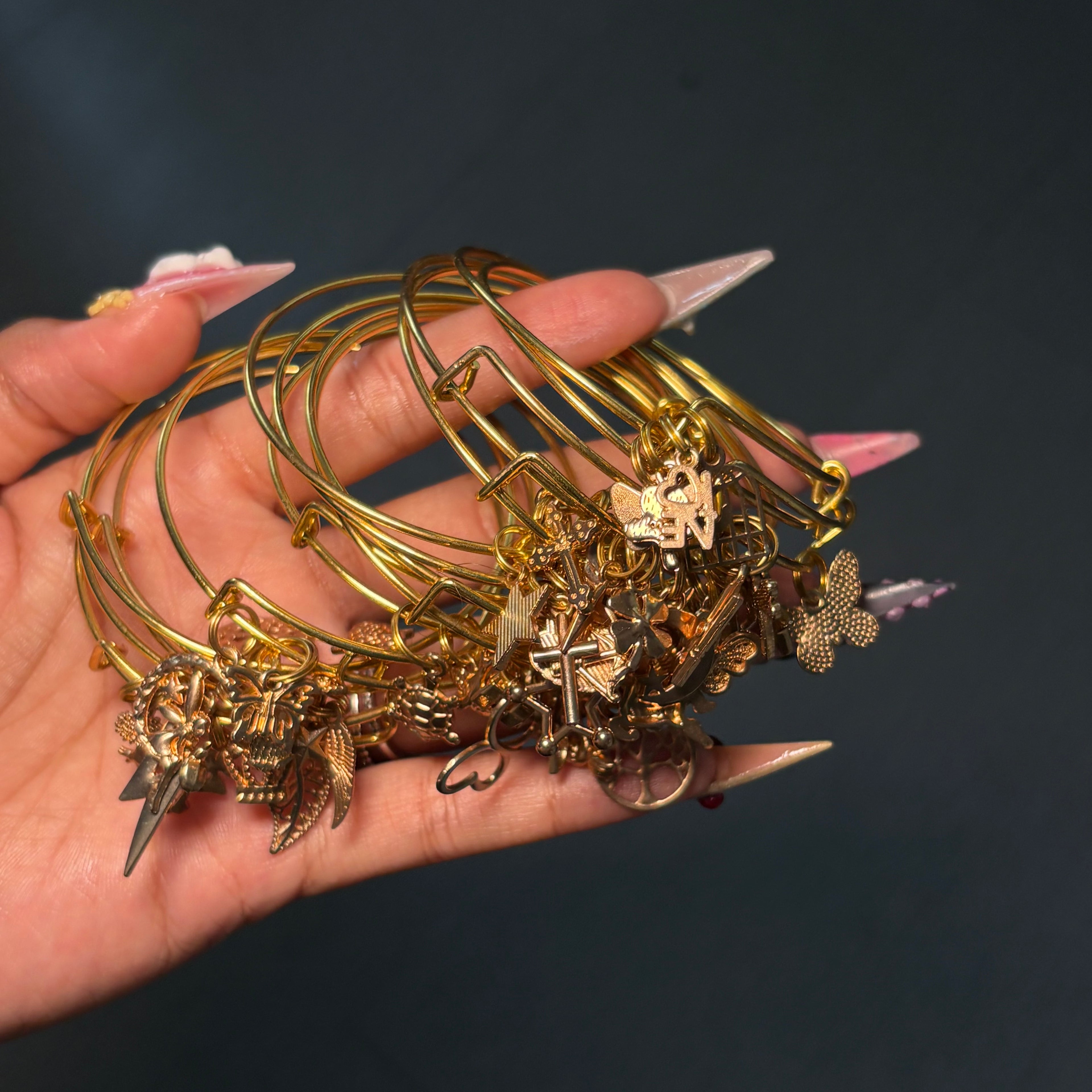 Gold 2 PC Basic Bangles (Randomized Charms!)