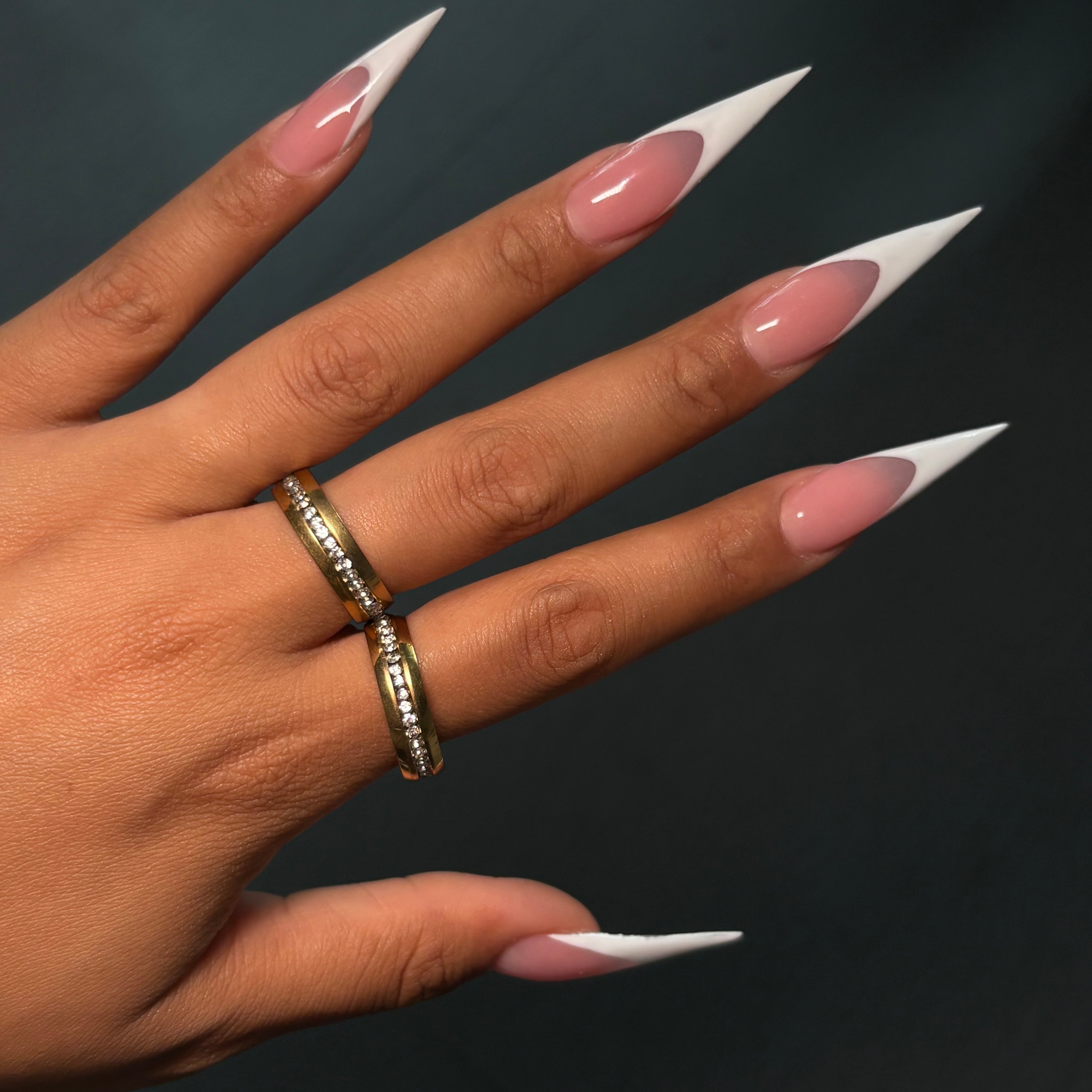 Gold Diamanté Basic Band Ring SZ 10