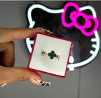 Gold SZ 7 Green Klover Wrap Ring