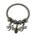 Silver Bumble Bee Spring Charm Bracelet