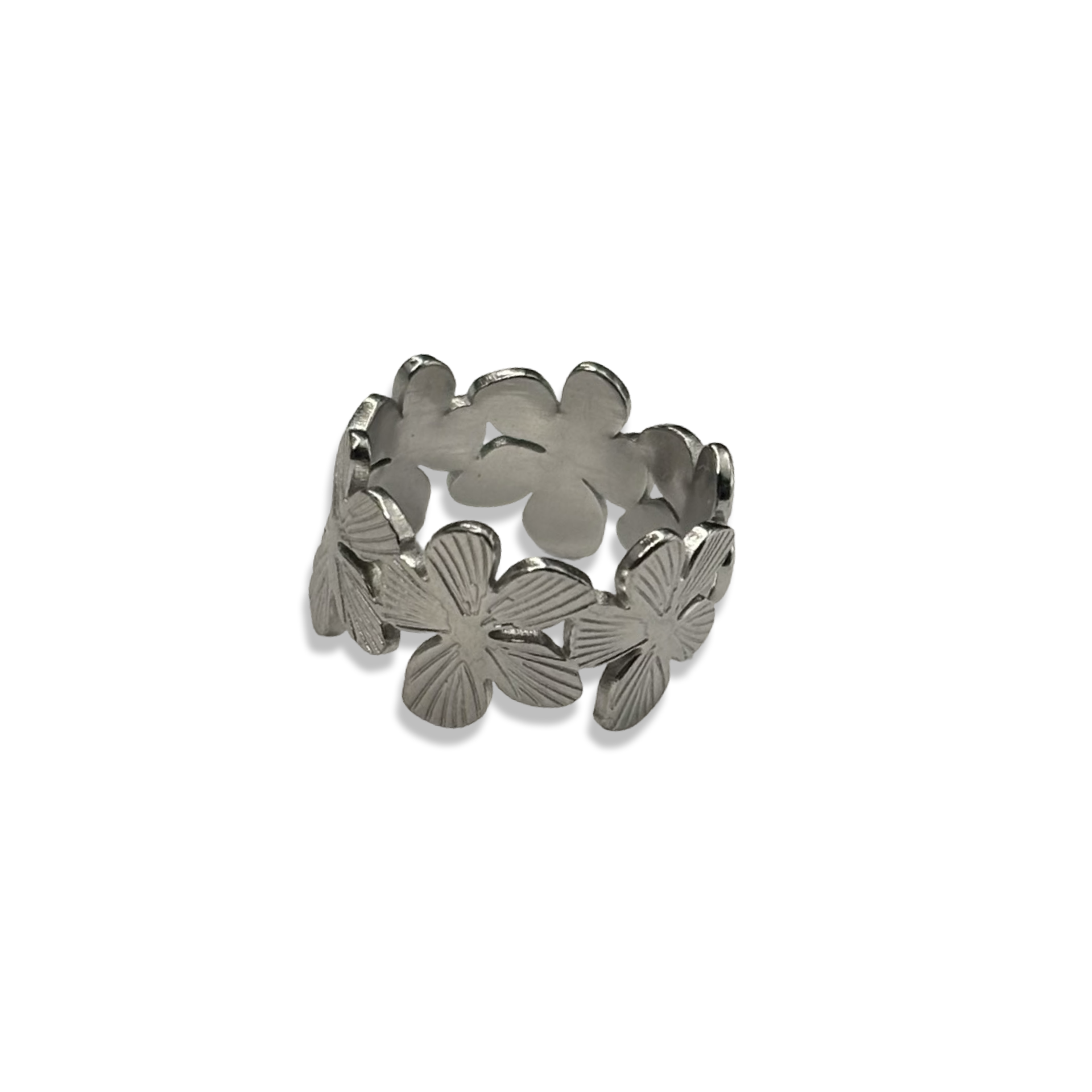 Silver Flower Girlie Adjustable Ring