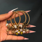 Gold Bumble Bee Spring Charm Bracelet
