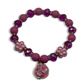 Hot Pink & Gold Blossom Beaded Bracelet