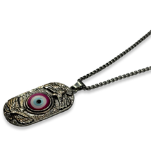 Load image into Gallery viewer, Silver &amp; Pink EE Necklace 20in

