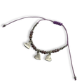 Purple& Silver  3 Hearts Adjustable String Bracelet