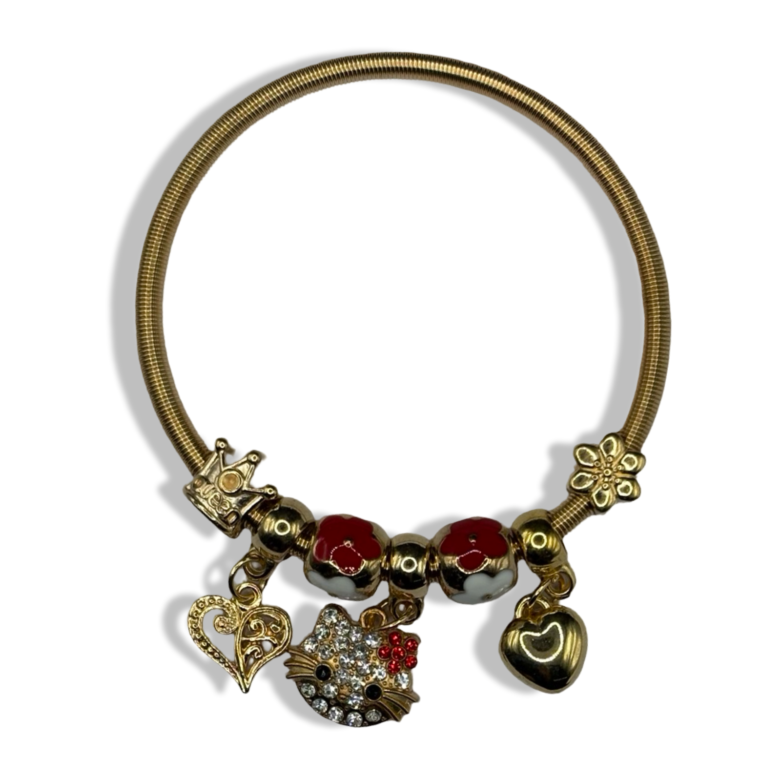 Red & Gold It Girlie Charm Bracelet