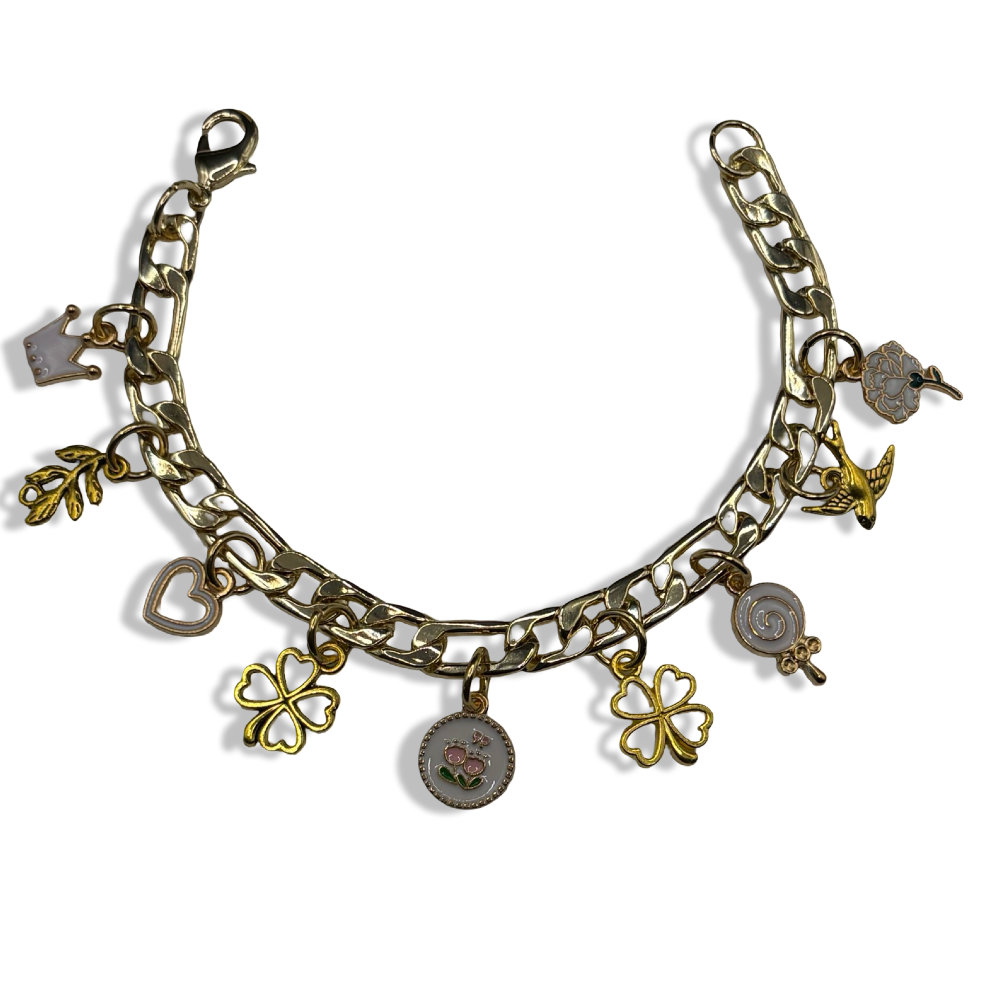 Gold Sweetie 🫧Figaro Charm Bracelet