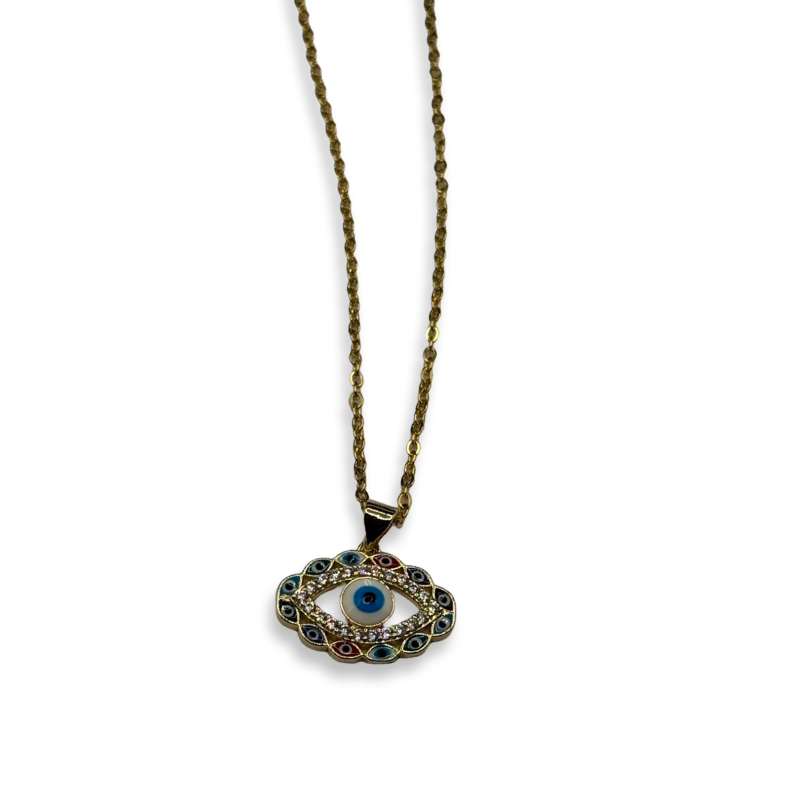 Gold & Rainbow Mal de Ojo Necklace