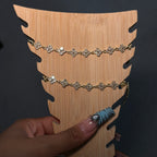 Gold Diamond Dainty Klover Anklet