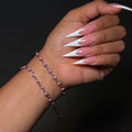 Silver & Pink Mal de Ojo Tennis Bracelet