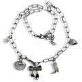 Silver Charm Girl Link Necklace