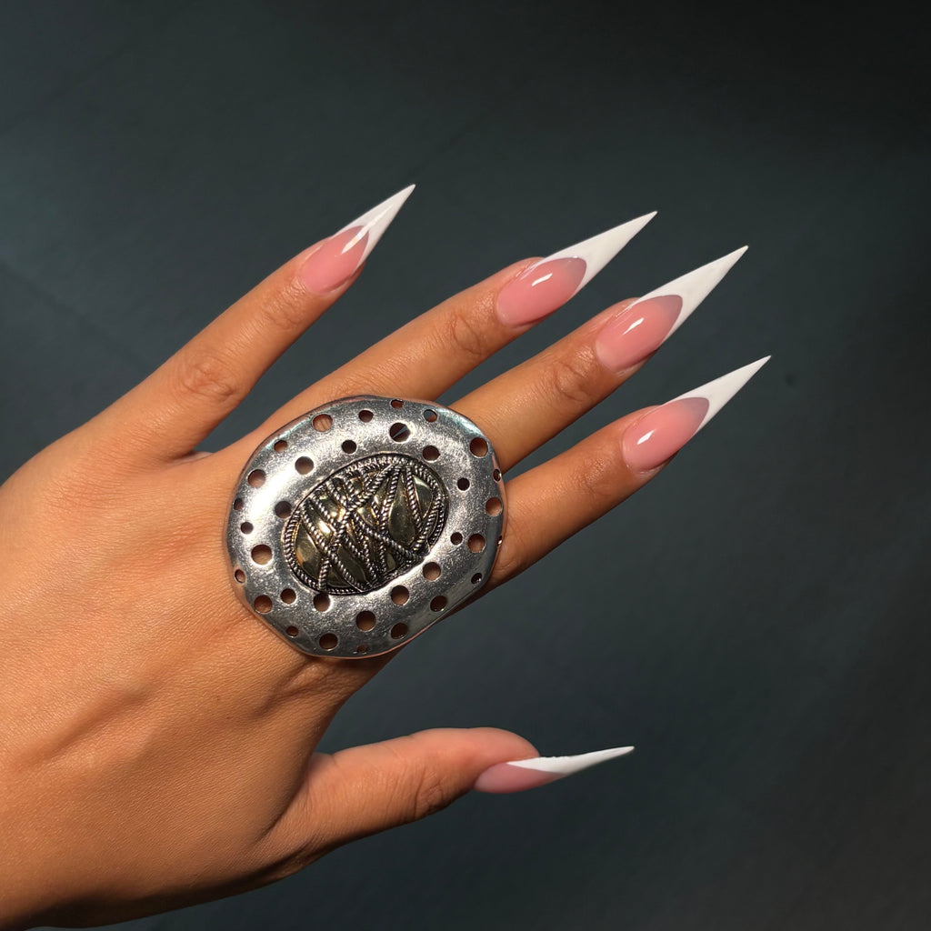 Silver XL LUZ Adjustable Ring