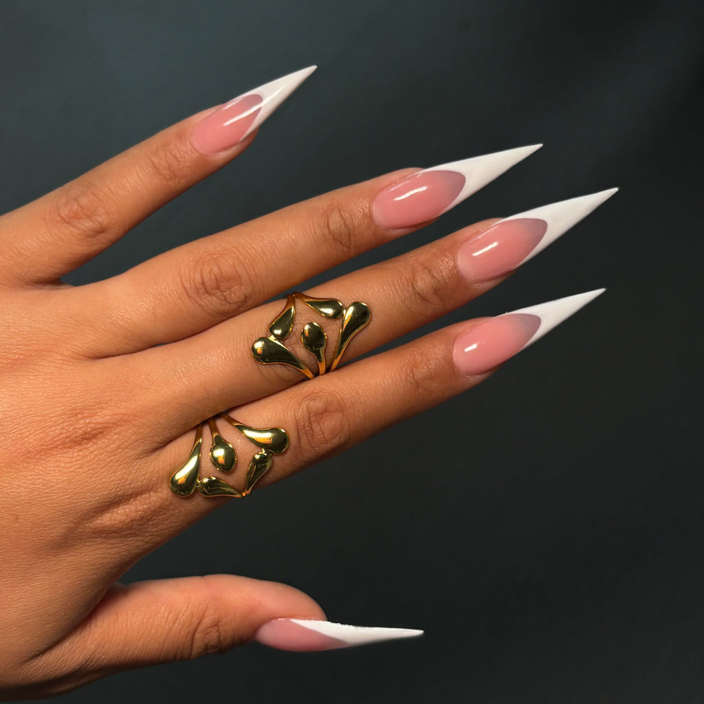 Gold Abstract Girlie Adjustable Ring