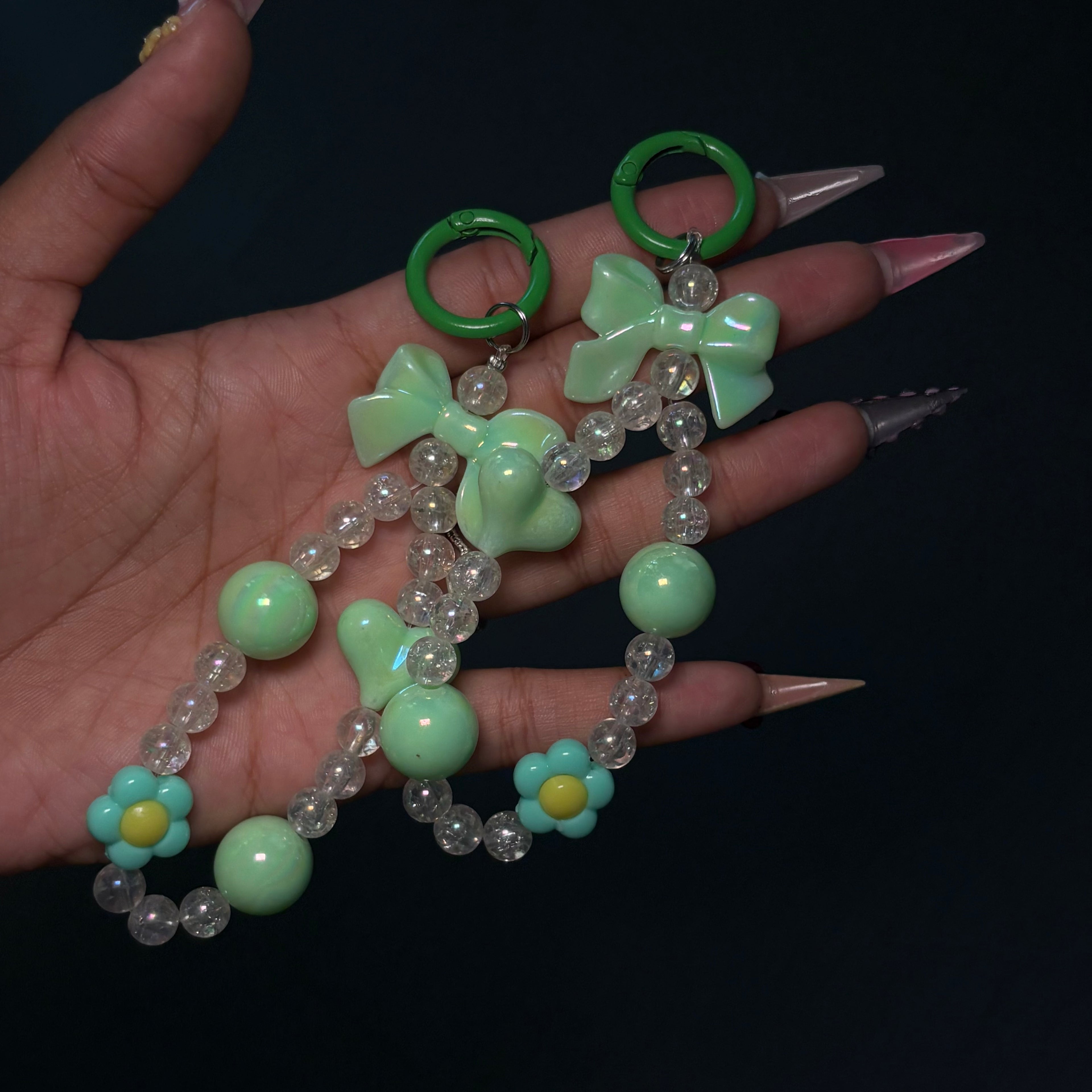 Green Bow Drop Purse Charm