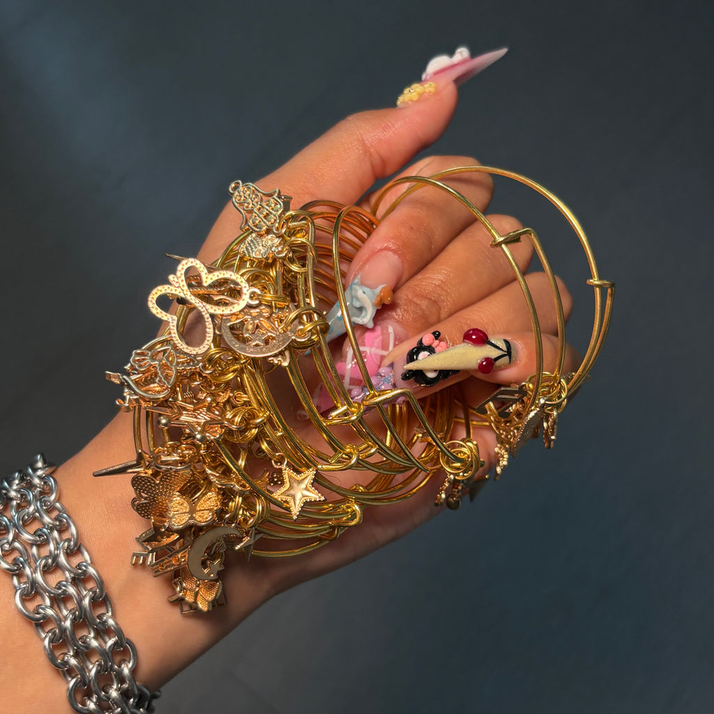 Gold 2 PC Basic Bangles (Randomized Charms!)
