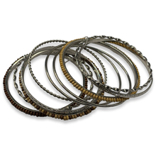 Load image into Gallery viewer, Silver Beach Babe Bangle Stack

