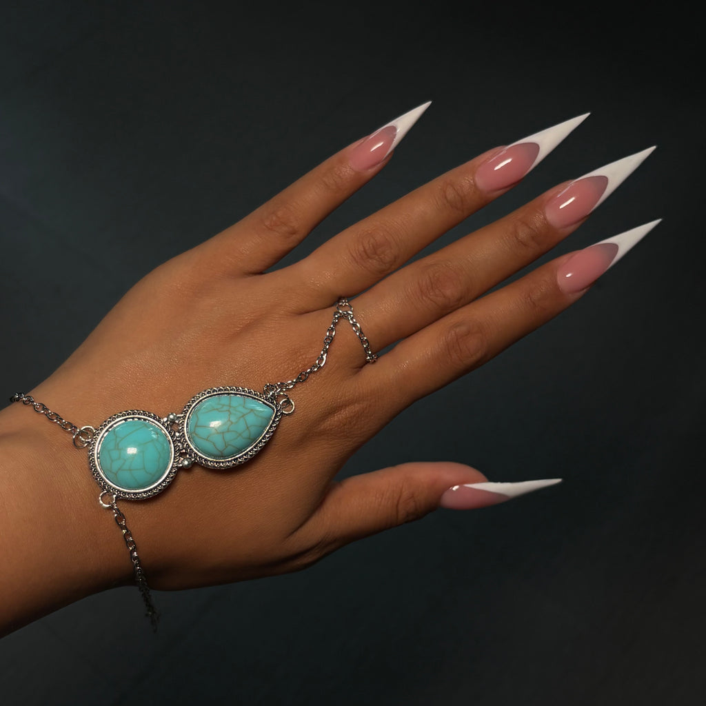 Silver & Blue Lagoon Hand Chain