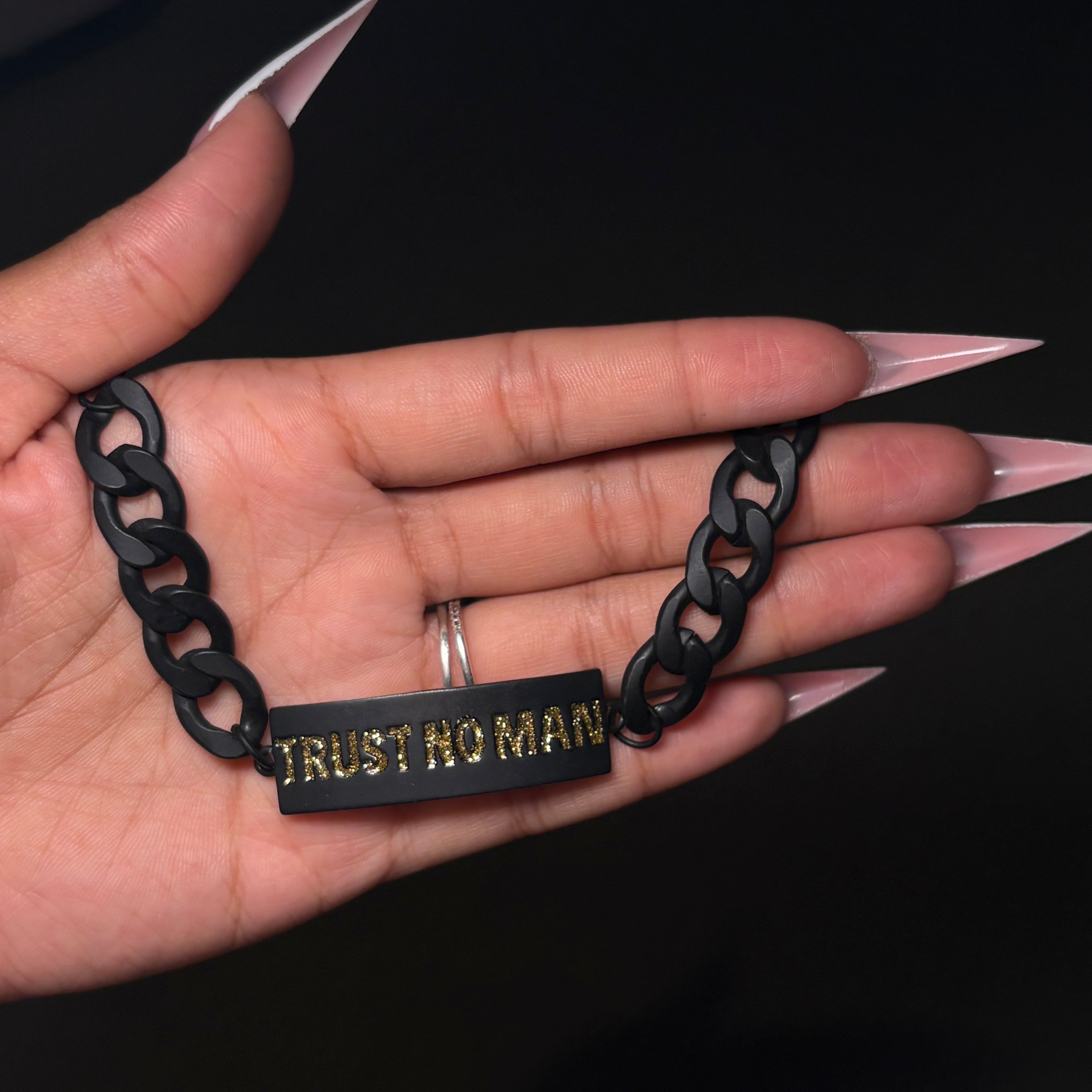 Trust No Man Glitter Tennis Bracelet