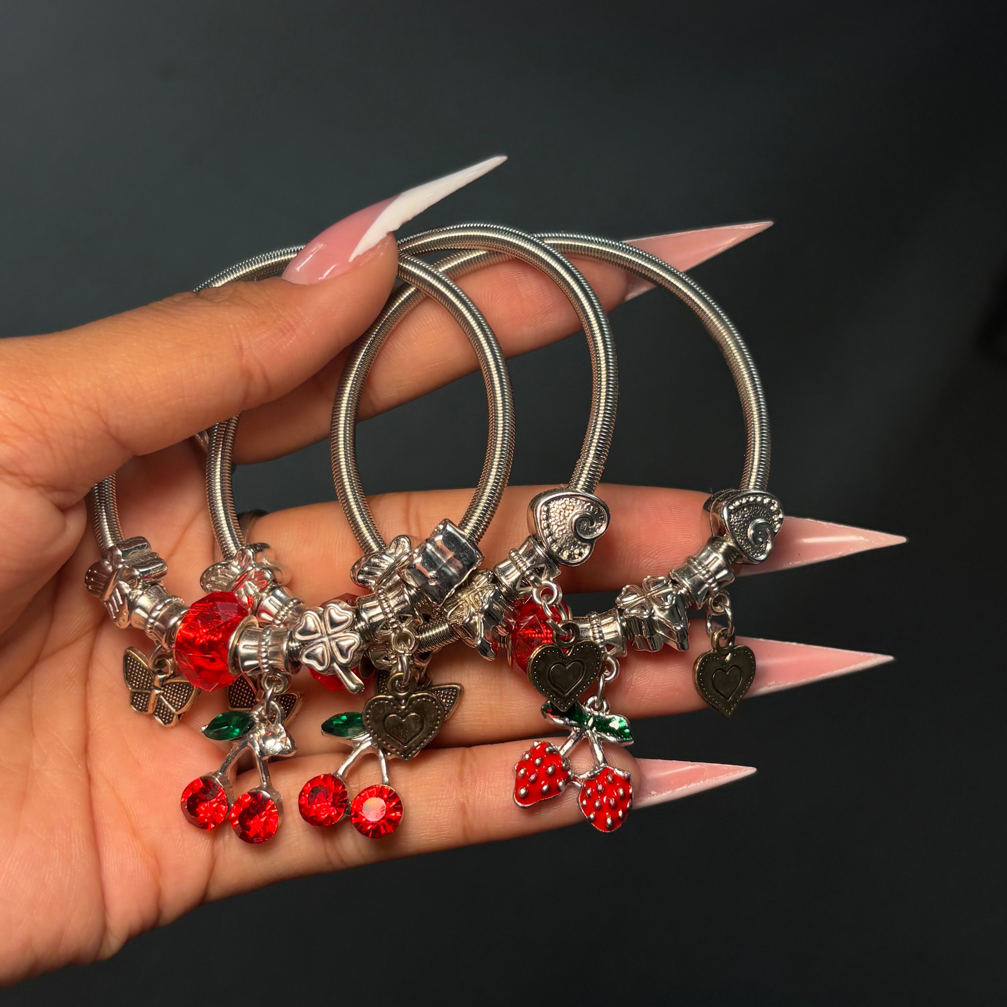 Silver Very Berry Spring Charm Bracelet