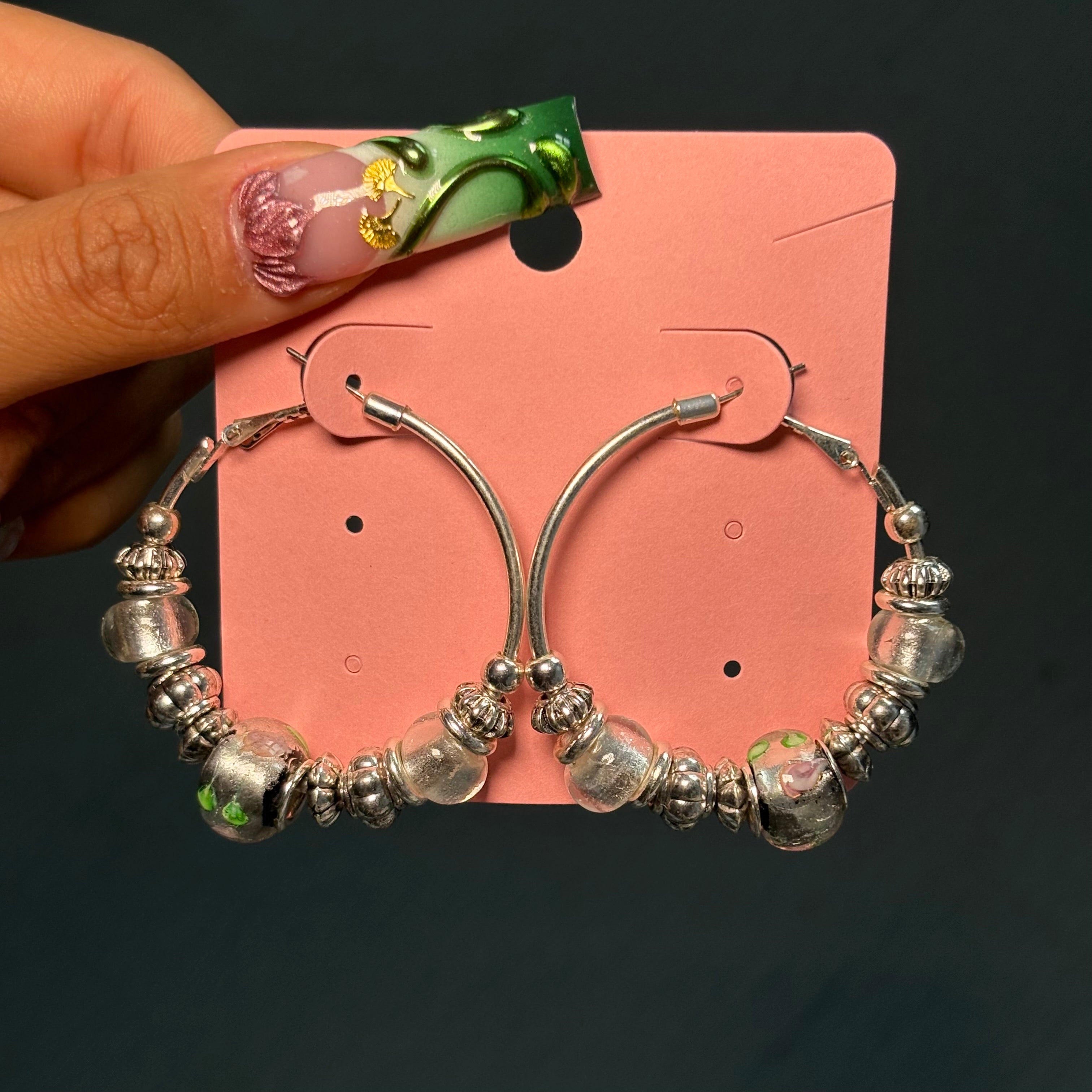 Silver & White Charm Girlie Earrings