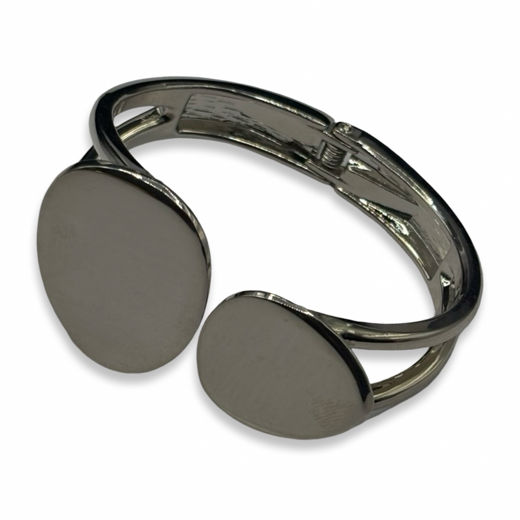 Silver Twin Flame Basic Chunky Bangle