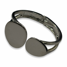 Load image into Gallery viewer, Silver Twin Flame Basic Chunky Bangle
