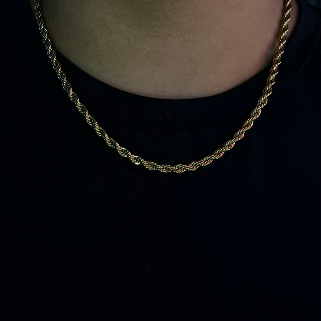 Gold Mini Rope Link Necklace 16inches