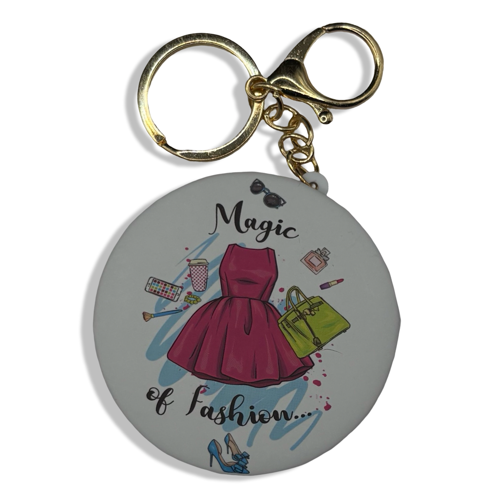 Hot Pink Girlie Compact Mirror Purse Charm