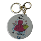 Hot Pink Girlie Compact Mirror Purse Charm
