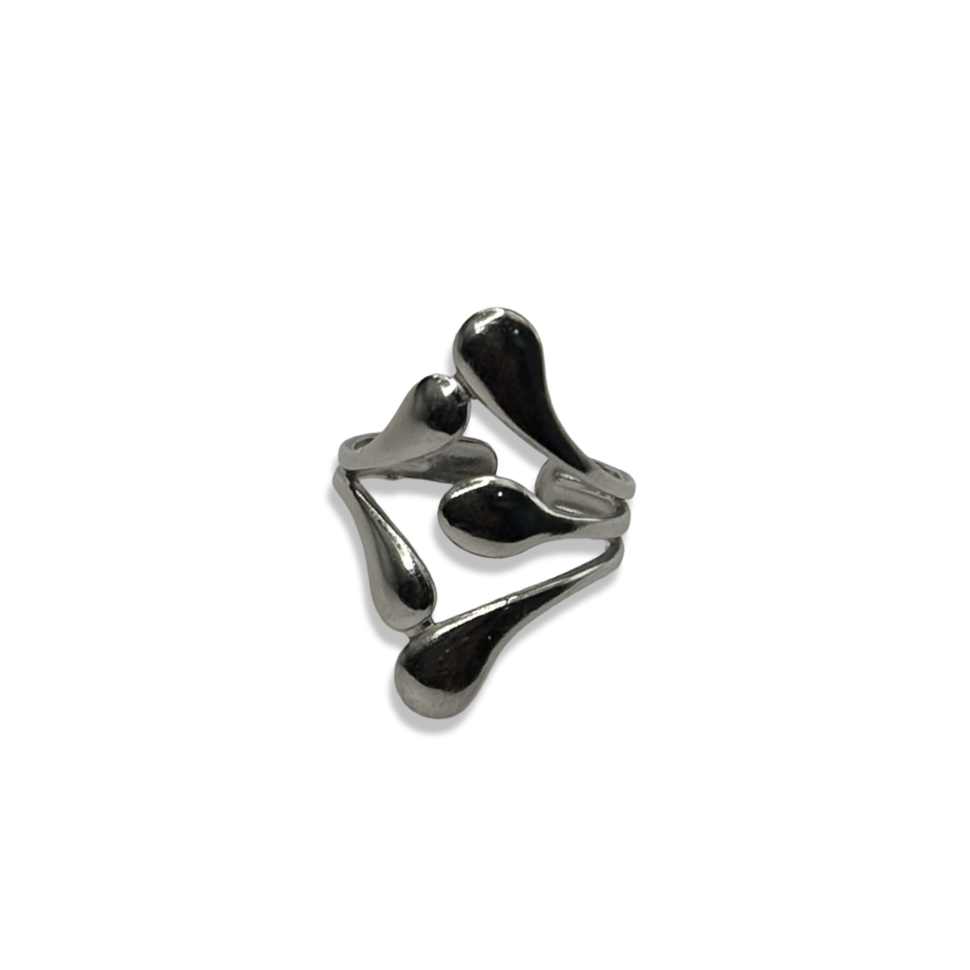 Silver Abstract Girlie Adjustable Ring