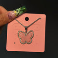 Silver & Pink Diamond Mariposita Rope Necklace