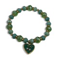Green & Gold Cherry Luver Beaded Braceler