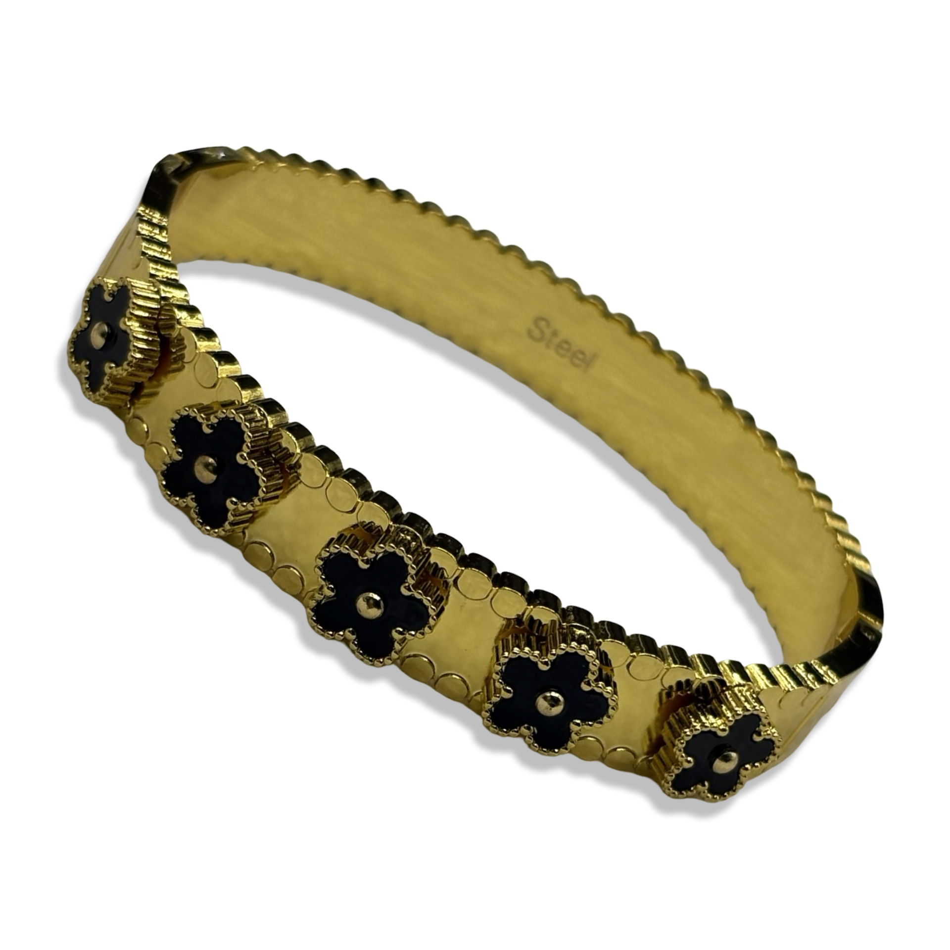 Gold & Black Daisy Bangle ✿