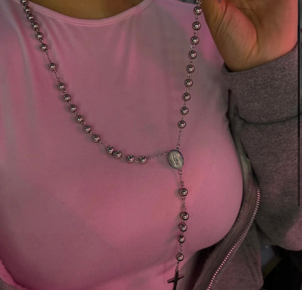 Silver Medium Rosary (Non Tarnish)