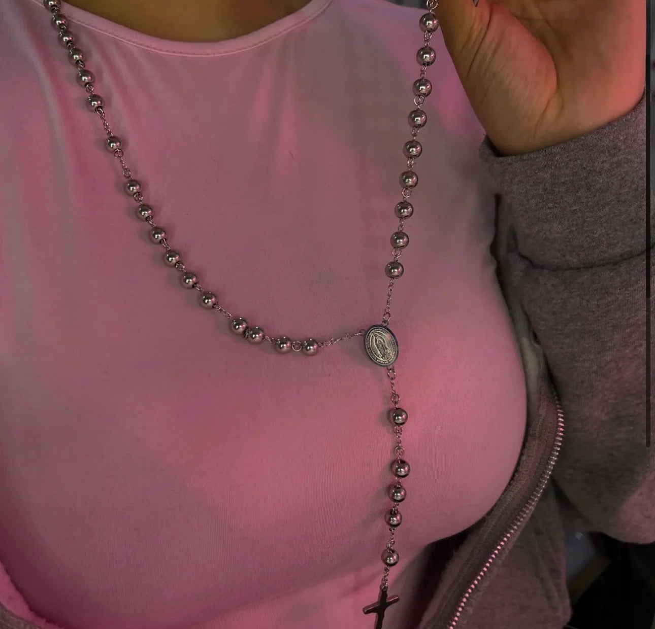 Silver Medium Rosary (Non Tarnish)