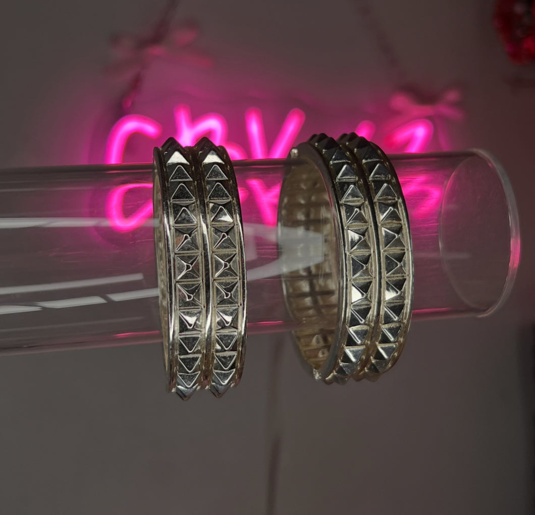 Silver Spiked Y2K Bangle